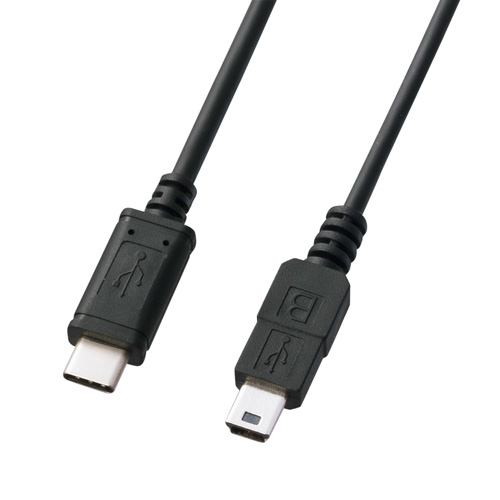 USB2.0 Type C-miniBケーブル（ブラック・2m）　KU-CMB20　サンワサプライ