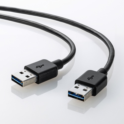 USBケーブル（延長・A-Aタイプ・1m・両面挿し・金メッキ・ノイズ・おすすめ・ブラック） KU-RAA1 サンワサプライ