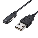 Xperia Z1用マグネット充電ケーブル(USB-マグネット充電端子・充電専用・1ｍ・ブラック)（2本セット） サンワサプライ