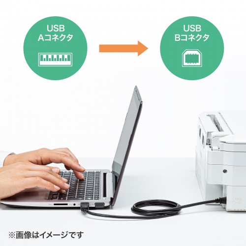 USB2.0ケーブル（ブラック・1m・金メッキコネクタ）