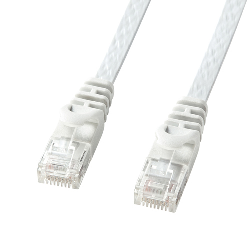 CAT6LANケーブル（フラット・0.5m・ホワイト） サンワサプライ