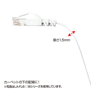 【訳あり 新品】フラットLANケーブル（CAT6・5m・ブルー） ※箱にキズ、汚れあり