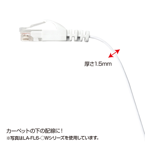 フラットLANケーブル（CAT6・15m・ブルー） サンワサプライ
