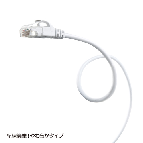 極細LANケーブル(CAT6・0.5m・ホワイト) サンワサプライ