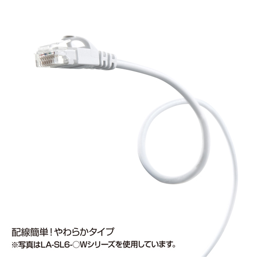 CAT6LANケーブル(極細・2m・ブラック) サンワサプライ　LA-SL6-02BK