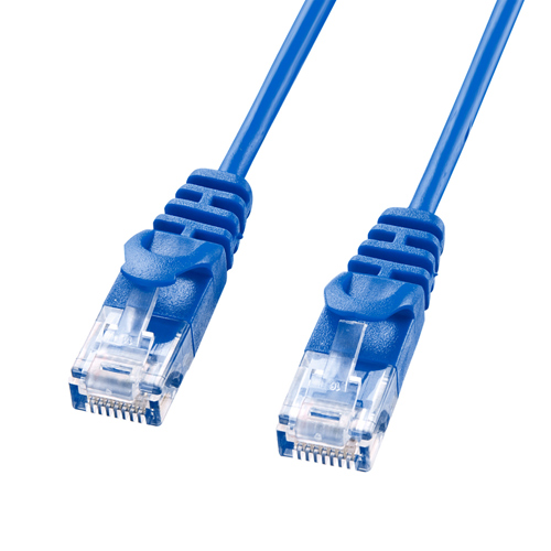 【訳あり 新品】CAT6LANケーブル(極細・5m・ブルー) サンワサプライ