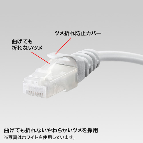 ツメ折れ防止LANケーブル（Cat5e・7m・イエロー） LA-Y5TS-07Y サンワサプライ