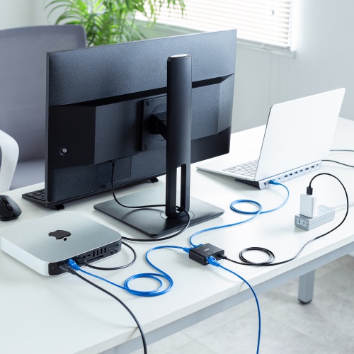 スイッチングハブ（LANハブ・ギガビット・3ポート・Type-C給電・超小型・アルミ筐体・AUTO-MDIX・2分配）