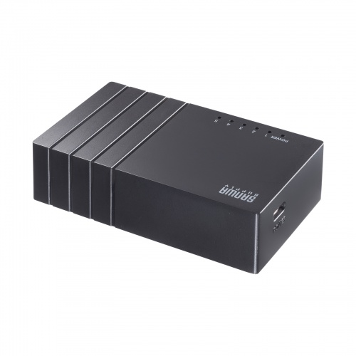 スイッチングハブ（ギガビット・5ポート・Type-C給電・ループ検知機能・AUTO-MDIX機能・静音ファンレス・静音・壁掛け対応・プラスチック筐体）