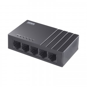 スイッチングハブ（ギガビット・5ポート・Type-C給電・ループ検知機能・AUTO-MDIX機能・静音ファンレス・静音・壁掛け対応・プラスチック筐体）