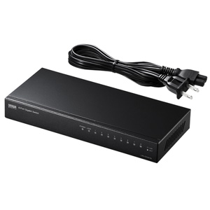 【訳あり 新品】スイッチングハブ（Giga対応・最大8ポート・LAN・ループ検知機能付き） LAN-GIGAH8L サンワサプライ ※箱にキズ、汚れあり