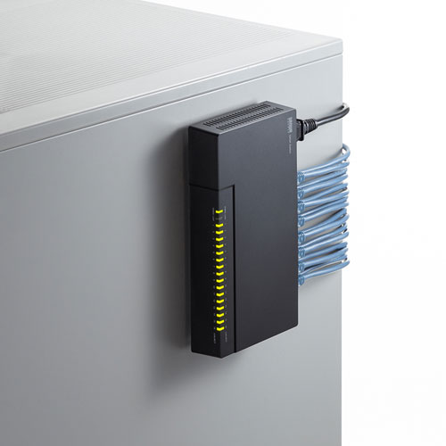 スイッチングハブ(ギガビット・16ポート・電源内蔵・マグネット付き・壁掛け対応・静音・ブラック） LAN-GIGAP1602BK サンワサプライ