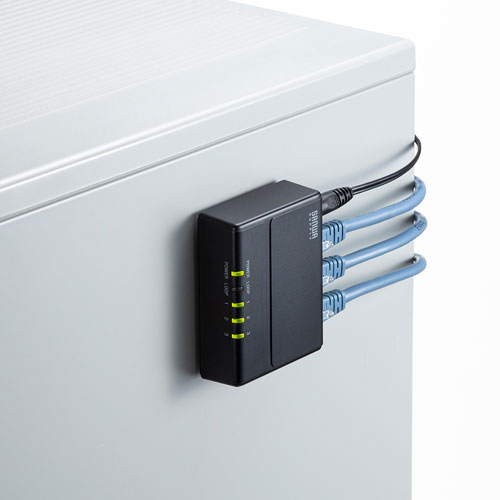 スイッチングハブ(ギガビット対応 ・3ポート・マグネット付き・小型・ループ検知・ブラック） LAN-GIGAP301BK サンワサプライ