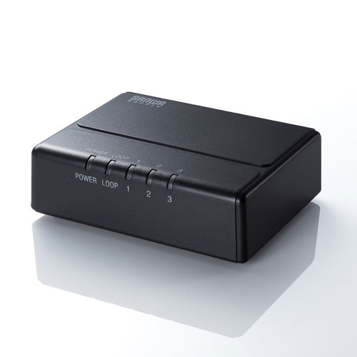 スイッチングハブ(ギガビット対応 ・3ポート・マグネット付き・小型・ループ検知・ブラック） LAN-GIGAP301BK サンワサプライ