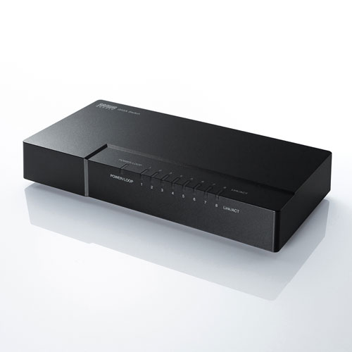 スイッチングハブ(ギガビット・8ポート・マグネット付き・電源内蔵) LAN-GIGAP802BK サンワサプライ