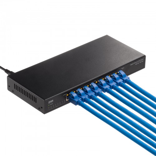 スイッチングハブ（ギガビット対応・PoE対応・8ポート・LANハブ・コンパクト・金属筐体） LAN-GIGAPOE82 サンワサプライ