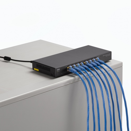 スイッチングハブ（PoE給電・ギガビット・メタル筐体・8ポート・PoE＋・IEEE・802.3af/at・ファンレス・静音・マグネット付き・全ポート合計60W）