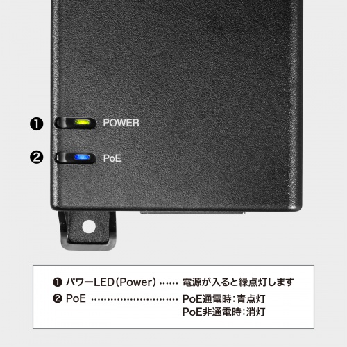 PoEインジェクター（75W・電源内蔵・ギガ転送・壁掛け・IPカメラ