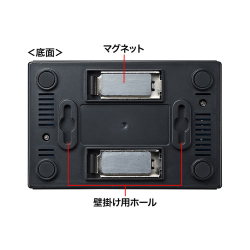 スイッチングハブ(5ポート・マグネット付き） LAN-SWHP501BK サンワサプライ