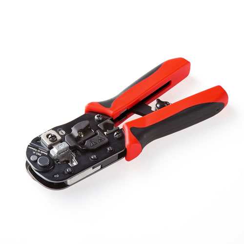 かしめ工具（UTPコネクタ・STPコネクタ対応・ラチェット付き）