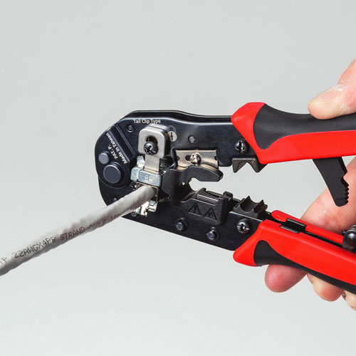 かしめ工具（UTPコネクタ・STPコネクタ対応・ラチェット付き）