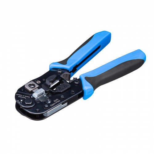 かしめ工具（貫通式RJ-45コネクタ用・UTPコネクタ・STPコネクタ対応・ケーブル芯線用カッター・ラチェット付き）LAN-TL22