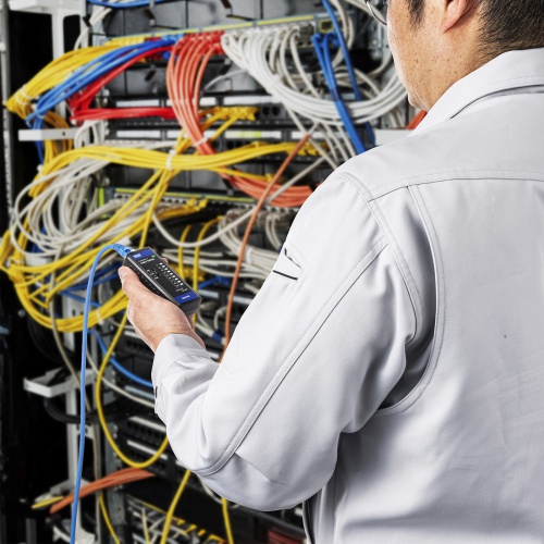 LANケーブルテスター（RJ-45・RJ-11・親機・子機着脱可・LED表示・単四乾電池）