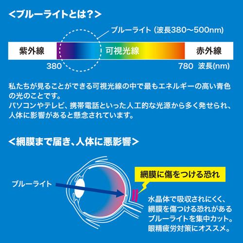 液晶保護フィルム（13.3インチ・16:10・ブルーライトメイン波長450nmにおいて約26%カット・反射防止・両面テープ不要）