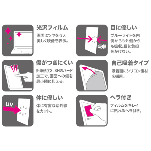 ブルーライトカットフィルム(14.0型ワイド対応・液晶保護) サンワサプライ