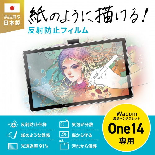液晶保護フィルム（Wacom One 液晶ペンタブレット 14・紙のような書き心地・反射防止フィルム）