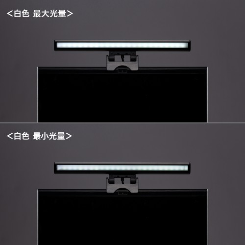 ノートPC用LEDライト（クリップ式LEDライト・色温度5段階・明るさ無段階・USB給電・オンライン会議・ブラック）