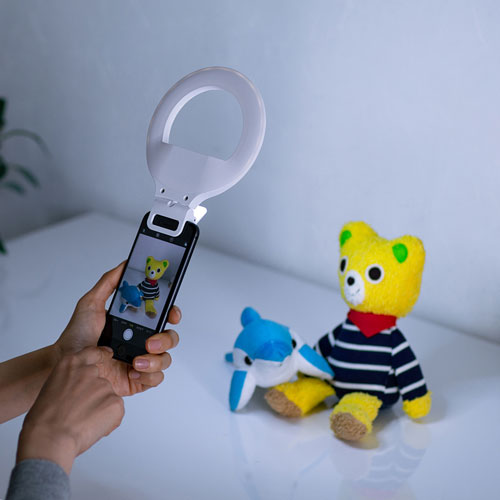 LEDリングライト（クリップタイプ・角度調整・自撮り・スマホ/タブレット取付・色調整・USB充電式・テレビ会議・Zoom・Youtube・TikTok・Skype）