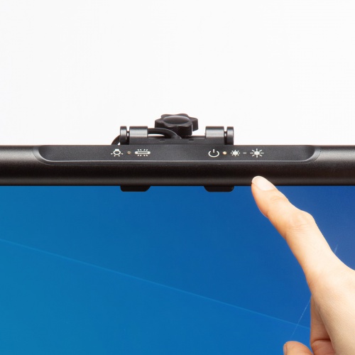 液晶モニター用LEDライト（クリップ式LEDライト・40cm・色温度5段階・明るさ無段階・USB給電・オンライン会議・ブラック）LED-CLP3UBK