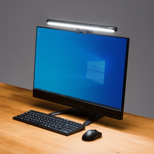 液晶モニター用LEDライト（クリップ式LEDライト・40cm・色温度5段階・明るさ無段階・USB給電・オンライン会議・ブラック）LED-CLP3UBK