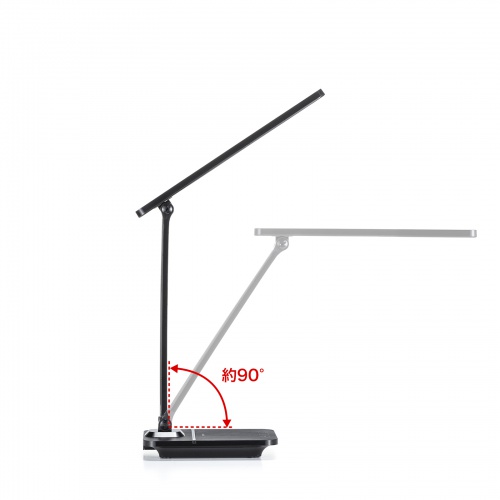 デスクライト（LEDデスクライト・コードレス・充電式・調光・1200ルクス・USBポート搭載・おすすめ・おしゃれ・目に優しい・ブラック） LED-DESK1BK サンワサプライ