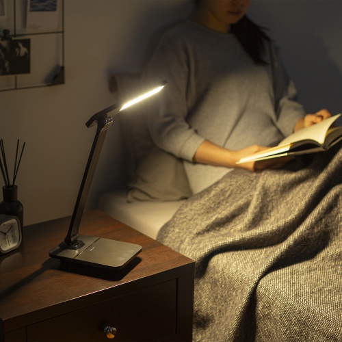 デスクライト（LEDデスクライト・コードレス・充電式・調光・1200ルクス・USBポート搭載・おすすめ・おしゃれ・目に優しい・ブラック） LED-DESK1BK サンワサプライ