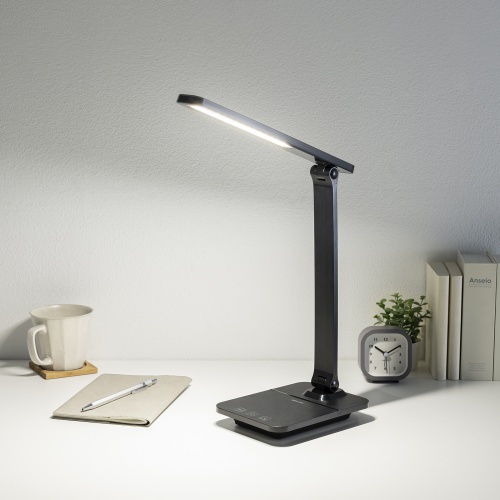 デスクライト（LEDデスクライト・コードレス・充電式・調光・1200ルクス・USBポート搭載・おすすめ・おしゃれ・目に優しい・ブラック） LED-DESK1BK サンワサプライ