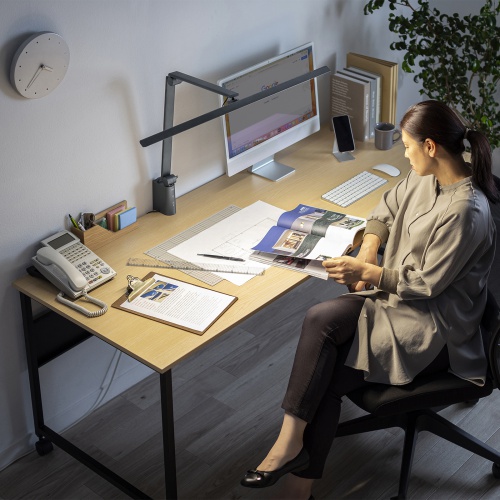 デスクライト（LEDデスクライト・クランプ・ライトスタンド・コンセント・900ルーメン・調光・3関節・おすすめ・おしゃれ・目に優しい・ガンメタリック） LED-DESK2GM サンワサプライ