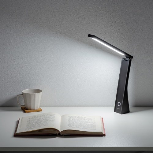LEDデスクライト（充電式・コードレス・USB Type-C・折りたたみ・コンパクト・無段階調光・3段階調色・目に優しい・卓上ライト・角度調節・読書灯・学習机・テレワーク・ベッドサイド・ブラック）