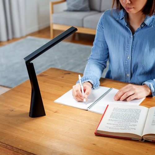 LEDデスクライト（充電式・コードレス・USB Type-C・折りたたみ・コンパクト・無段階調光・3段階調色・目に優しい・卓上ライト・角度調節・読書灯・学習机・テレワーク・ベッドサイド・ブラック）