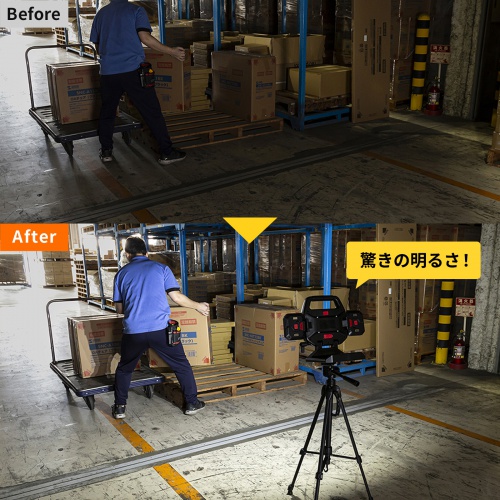 作業灯（LED投光器・ワークライト・充電式・3000ルーメン・高輝度・マグネット・フック対応・折りたたみ・工場・現場・防災）