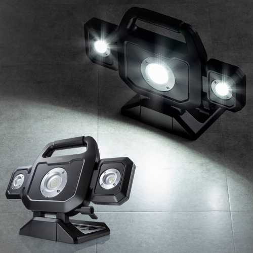 作業灯（LED投光器・ワークライト・充電式・3000ルーメン・高輝度・マグネット・フック対応・折りたたみ・工場・現場・防災）