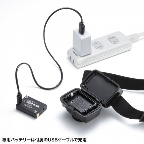 LEDヘッドライト（LEDライト・モーションセンサー機能・充電式・乾電池・最大260ルーメン・IPX4）