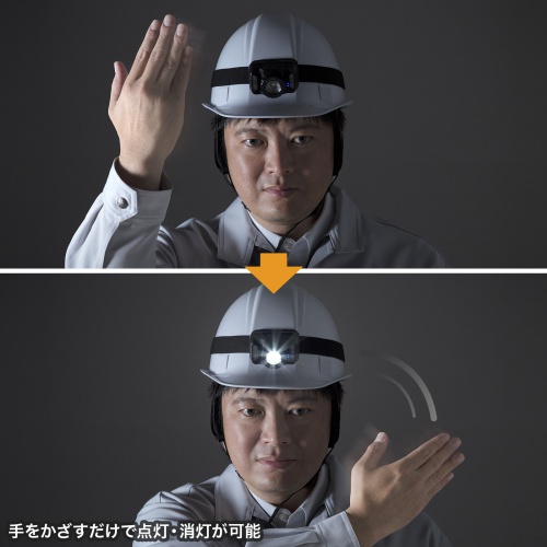 LEDヘッドライト（LEDライト・モーションセンサー機能・充電式・乾電池・最大260ルーメン・IPX4）