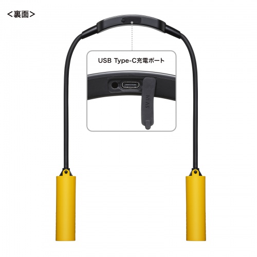 ネックライト（首掛け式LED・USB充電式・作業用・防水規格IP44・最大120ルーメン・フレキシブルアーム）