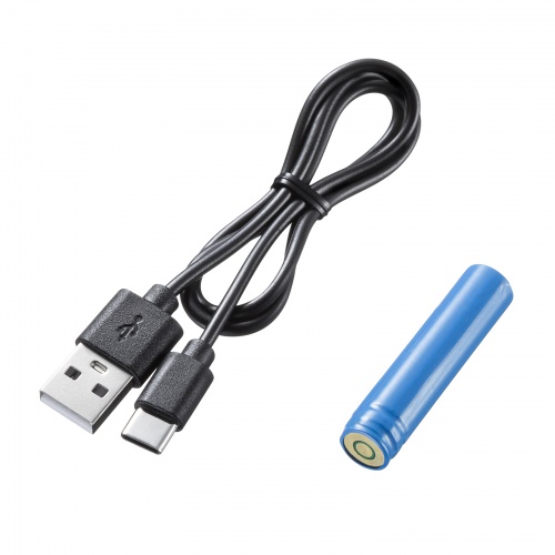 LEDペン型ライト（充電式・USBType-C充電・乾電池対応・照射切替可能・ショートタイプ）