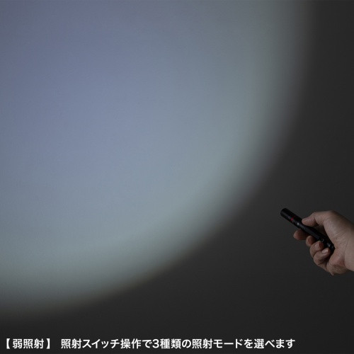 LEDペン型ライト（充電式・USBType-C充電・乾電池対応・照射切替可能・ロングタイプ）