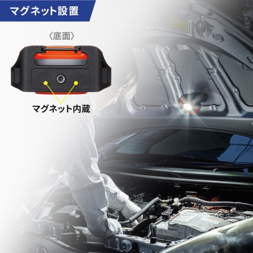 LEDライト（充電式・作業灯・マグネット・スタンド設置・防水IPX6・1300ルーメン・無段階調光・角度調整可能）