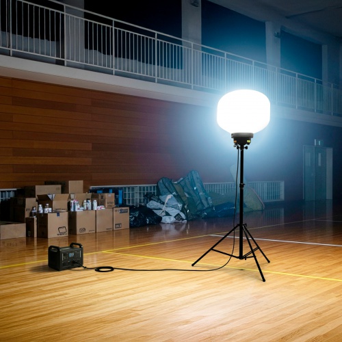 LEDバルーンライト（消費電力240W・38400lm・高さ調整可能・屋外対応・工事現場・カバー2種類・ケーブル長5m）