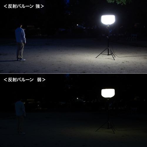 LEDバルーンライト（消費電力240W・38400lm・高さ調整可能・屋外対応・工事現場・カバー2種類・ケーブル長5m）